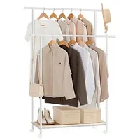 Songmics Rollgarderobe weiß Metall 98,5 x 156,8 cm