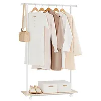 Songmics Rollgarderobe weiß Metall 98,5 x 160,3 cm
