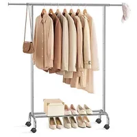 Songmics Rollgarderobe silber Metall 83,0 - 120,0 x 156,0