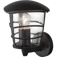 GLOBO Außen Wandleuchte aus Aluminium, schwarz, rund, IP44, OMERO
