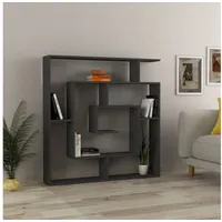 Decortie Labirent Modernes Bücherregal Raumteiler Anthrazit Grau Medium 129cm