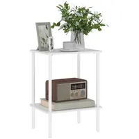Homcom Beistelltisch Weiß, 40x52.2x30 cm, Wohnzimmer, Wohnzimmertische, Beistelltische