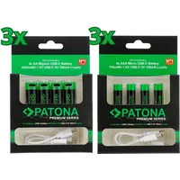 PATONA 24x PATONA Premium USB-C AAA und AA Akkus