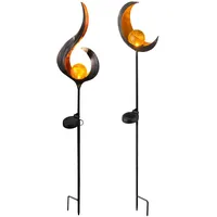 GLOBO Solarleuchte Glas Metall H 90 cm 2er Set