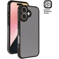 Vivanco Frosted Cover für iPhone 16 Schwarz Durchscheinend)