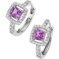 GIORGIO MARTELLO MILANO Creolen mit Ziersteinen, Silber 925 Pink