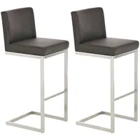 CLP 2er Set Edelstahl Barhocker Paros braun