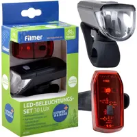 Filmer Fahrradbeleuchtung Set 30 LUX Rücklicht