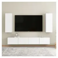 VidaXL 4-tlg. TV-Schrank-Set Weiß Holzwerkstoff