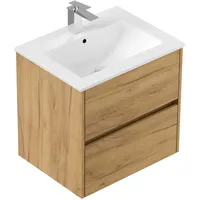 Posseik Badmöbel Waschtisch LIMES 60cm, inkl. Waschbecken, gold-eiche,