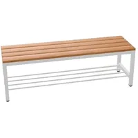 Ceha Garderoben-Sitzbank 100 cm mit Holzleisten und Schuhrost
