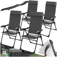 Tectake tectake® Campingstuhl, klappbar, 7-fach verstellbare Rückenlehne mit Kopfpolster,