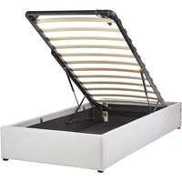 Beliani Beliani, Polsterbett Hellgrau Stoffbezug mit Lattenrost 90 x