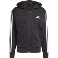Adidas Essentials 3-Streifen Fleece Reißverschlusspullover Black / White 3XL