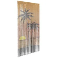 VidaXL Insekten-Türvorhang Palmendruck 100x200 cm Bambus