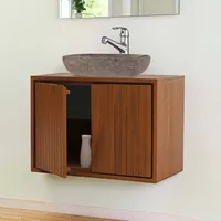 Mendler Teak-Waschbeckenunterschrank HWC-M91, Waschtisch Schrank, hochwertiges B-Grade-Teak (Kernholz, 20-30