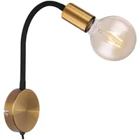 GLOBO Vintage Wand Leuchte gold schwarz Eddison Lampe beweglich