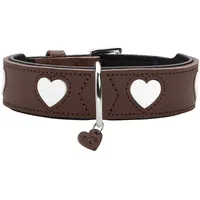 Hunter Hundehalsband Love, Farbe: braun/schwarz, weiches, Robustes Rindsleder, einzeln