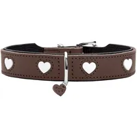 Hunter Hundehalsband Love, Farbe: braun/schwarz, weiches, Robustes Rindsleder, einzeln