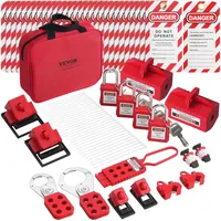 Vevor Elektrisches Lockout-Tagout-Kit, 47-teiliges Sicherheits-Loto-Kit mit Vorhängeschlössern, Haspen, Etiketten,