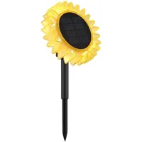 GLOBO Solarleuchte Stecklampe Sonnenblume Hofleuchte Deko schwarz gelb LED