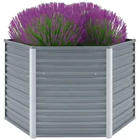 Furnicato Garten-Hochbeet Verzinkter Stahl 129x129x77 cm Grau