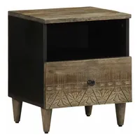 VidaXL Nachttisch Hellgrau 40x33x46 cm Massivholz Mango