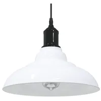 VidaXL Pendelleuchte Höhenverstellbar E27 Weiß Glänzend Ø 31 cm