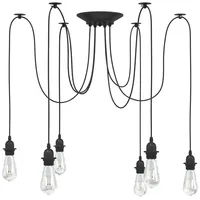 VidaXL 6-flg. E27 60 cm schwarz Metall