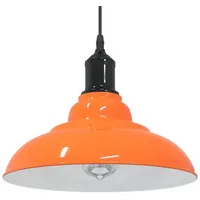 VidaXL Pendelleuchte Höhenverstellbar E27 Orange Glänzend Ø31cm Metall