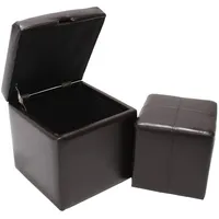 MCW Sitzhocker Carrara, 2er-Set braun
