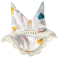 HKM Hobby Horsing Fliegenhaube Weiß mit Herzchen,