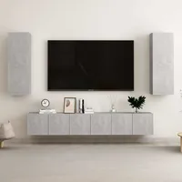 VidaXL 5-tlg. TV-Schrank-Set Betongrau Holzwerkstoff
