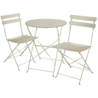 Tectake Bistrotisch-Set Frieda für 2 Personen beige