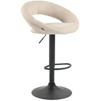 CLP Barhocker Olinda Stoff creme/schwarz