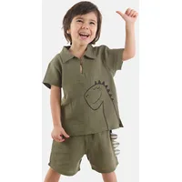 Denokids Set Dino Muslin in OLIV | Gr.: 92