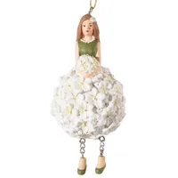 ROSEMARIE SCHULZ Heidelberg Blumenmädchen-Figur Hortensie Weiß mit Baumelbeinchen, 12