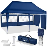 Tillvex Pavillon 3x6m - mit 3 Seitenwänden Blau wasserdicht