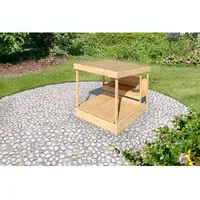 Karibu Sandkasten Max mit Dach und Matschküche naturbelassen