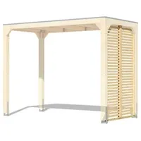Karibu Lamellenwand halbe Breite für Pavillon Cubus