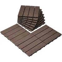 Vevor Terrassenfliesen, Klickfliese Balkonfliesen Fliesen 295x295mm Dunkelbraun