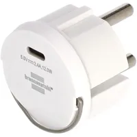 Brennenstuhl Steckdosenadapter USB C, Steckdosennest, 2,4A, kompatibel mit IP44