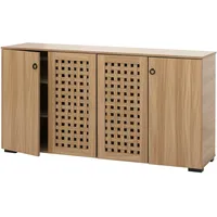 Mendler Sideboard HWC-N87, Kommode Schrank Anrichte, 3D-Flecht-Design 4 Türen