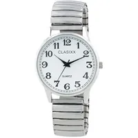 Clasixx Herrenuhr Clasixx mit Zugband silberfarben 37mm