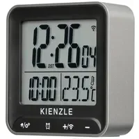 KIENZLE Digitaler Funkwecker quadratisch schwarz/silber