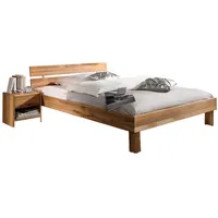 Main Möbel Massivholzbett Doppelbett "Lewis" 180x200cm Wildeiche geölt beige