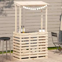 VidaXL Gartenbar mit Dach 112,5x57x195,5 cm Massivholz Kiefer