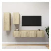 VidaXL 4-tlg. TV-Schrank-Set Sonoma-Eiche Holzwerkstoff