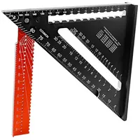 STAHLWERK Winkeldreieck mit Anschlag Aluminium-Winkelmesser Zimmermannswinkel
