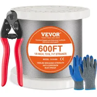 Vevor Stahlseil Drahtseil Seil Draht Rostfrei Ф3,18mmx182,3m, 7,1kN 7x7